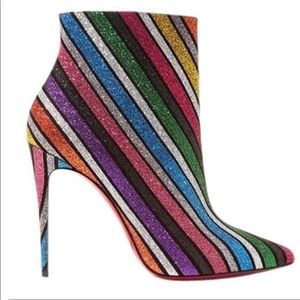 CHRISTIAN LOUBOUTIN SZ 38 GLITTER BOOTIES SO KATE 100 BRAND NEW IN BOX